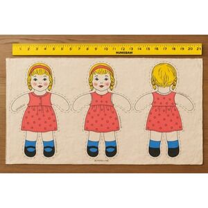 Vintage Cut and Sew Fabric Panel‎ Doll Dressmaking Craft Project Material